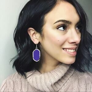 Express Silver Drop Earrings in Purple Twee Barbiecore